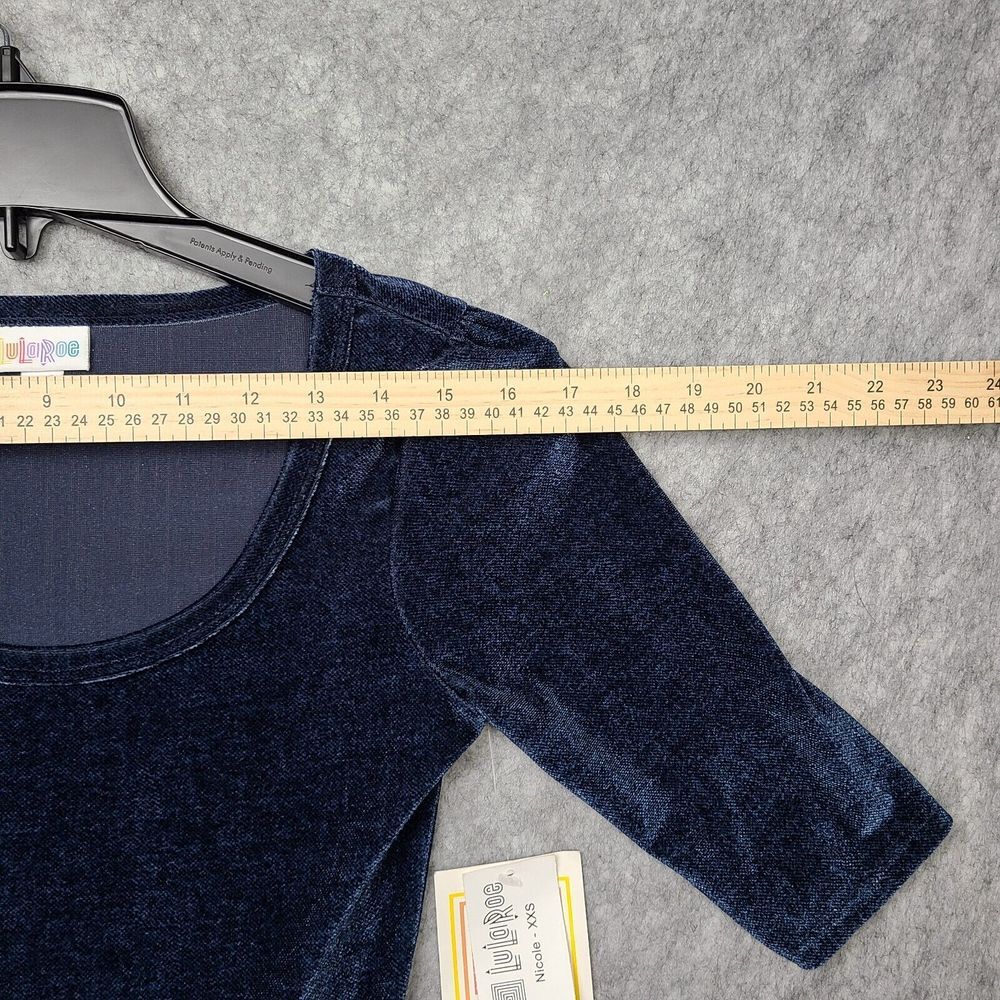 Brand NEW LuLaRoe Nicole XXS Dress‎ Dark Blue Velvet - Picture 7 of 9